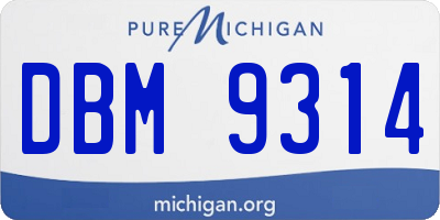 MI license plate DBM9314