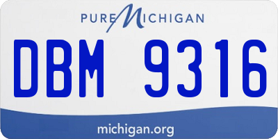 MI license plate DBM9316