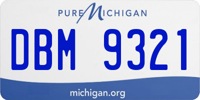 MI license plate DBM9321