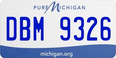 MI license plate DBM9326