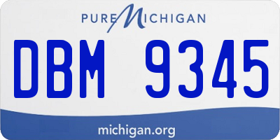 MI license plate DBM9345