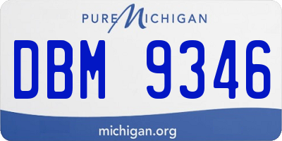 MI license plate DBM9346