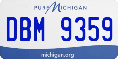 MI license plate DBM9359