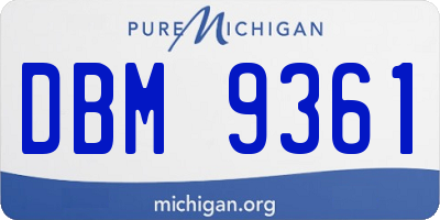 MI license plate DBM9361