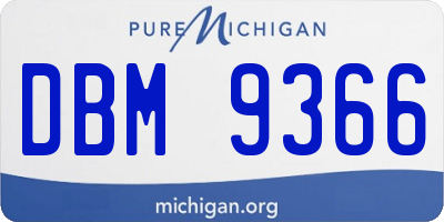MI license plate DBM9366