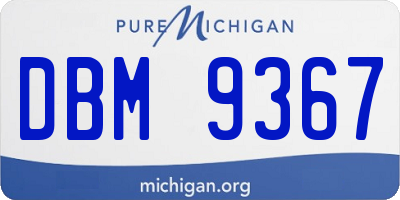 MI license plate DBM9367