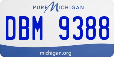 MI license plate DBM9388