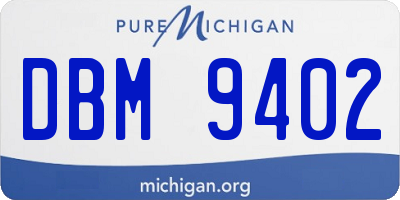 MI license plate DBM9402
