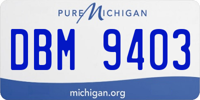 MI license plate DBM9403