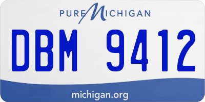 MI license plate DBM9412