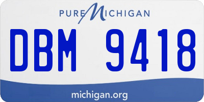 MI license plate DBM9418