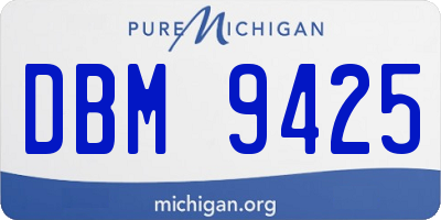 MI license plate DBM9425