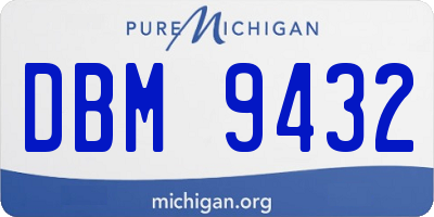 MI license plate DBM9432