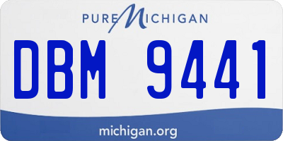 MI license plate DBM9441
