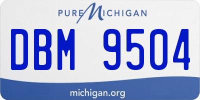 MI license plate DBM9504