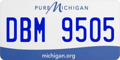 MI license plate DBM9505