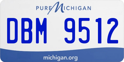 MI license plate DBM9512