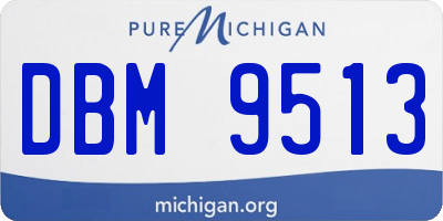 MI license plate DBM9513