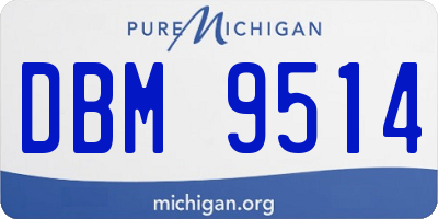 MI license plate DBM9514