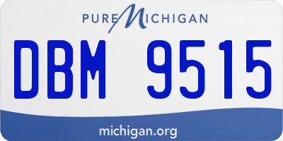 MI license plate DBM9515