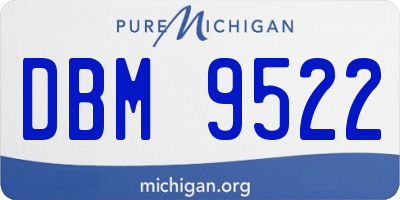 MI license plate DBM9522