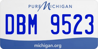 MI license plate DBM9523