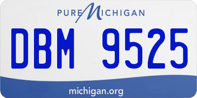 MI license plate DBM9525