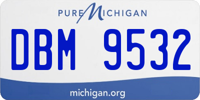 MI license plate DBM9532