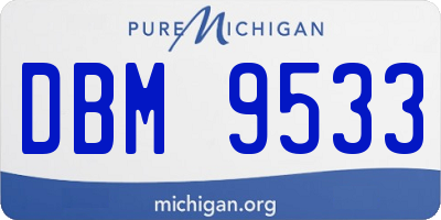 MI license plate DBM9533