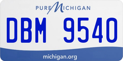 MI license plate DBM9540