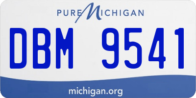 MI license plate DBM9541