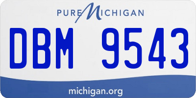 MI license plate DBM9543