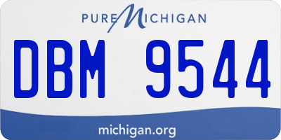 MI license plate DBM9544