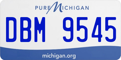 MI license plate DBM9545