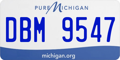 MI license plate DBM9547