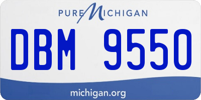 MI license plate DBM9550