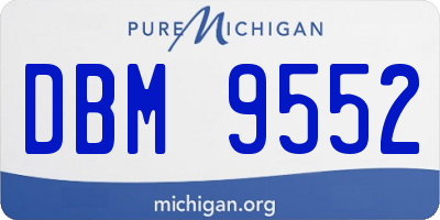 MI license plate DBM9552