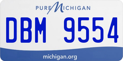 MI license plate DBM9554