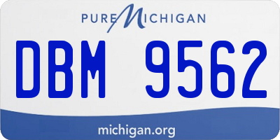 MI license plate DBM9562