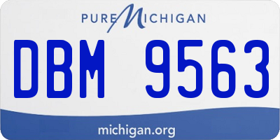 MI license plate DBM9563
