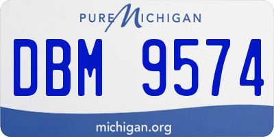 MI license plate DBM9574