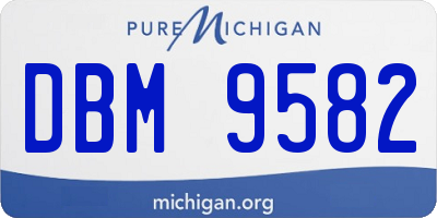 MI license plate DBM9582