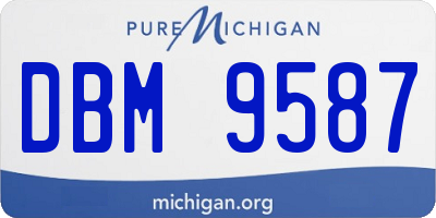 MI license plate DBM9587