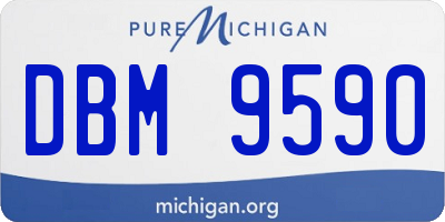 MI license plate DBM9590