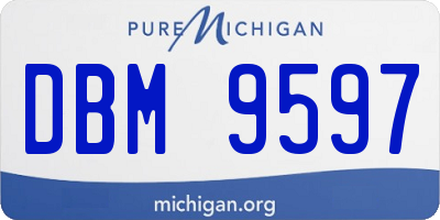 MI license plate DBM9597