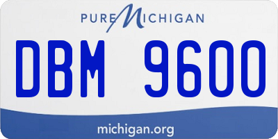 MI license plate DBM9600