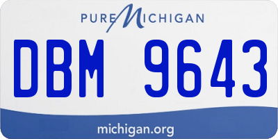 MI license plate DBM9643