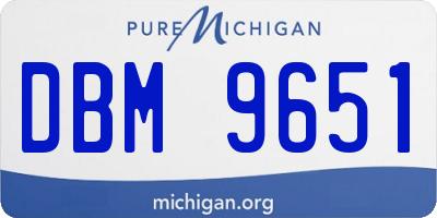 MI license plate DBM9651