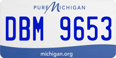 MI license plate DBM9653