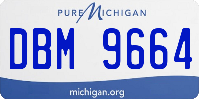 MI license plate DBM9664